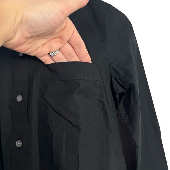 J Crew Womens Button Up Shirt Black XS Cotton Poplin Classic Preppy Work Office - Picture 6 of 11